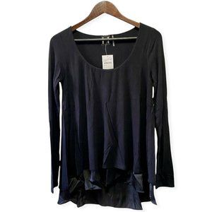 H By Bordeaux Long Sleeve Round Neck Layered Top
